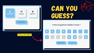 JavaScript Word Game With Smart Hints System