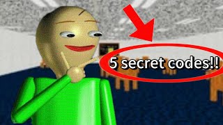 5 secret codes!! game: Baldi's Basics