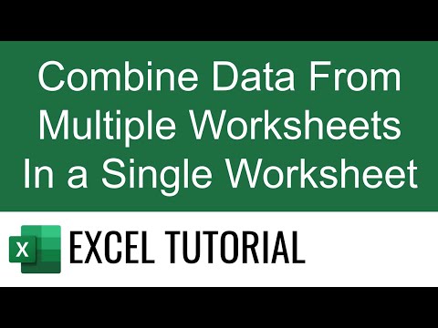 Combine Data From Multiple Worksheets In A Single Worksheet - YouTube