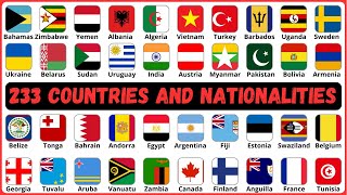 Learn 233 Countries and Their Nationalities in 25 Minutes! | English Vocabulary