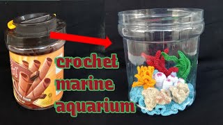 how to crochet marine aquarium / Reef tank / saltwater aquarium crochet / ide kreatif barang bekas