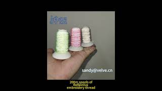 200m spools of reflective embroidery thread.