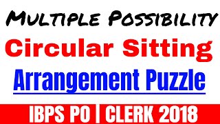 Multiple Possibility Circular Sitting Arrangement Puzzle for IBPS PO | CLERK 2018 Exam