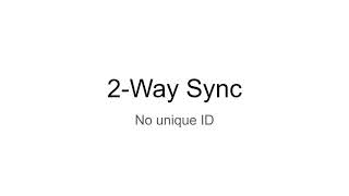 2-Way Sync: No Unique ID