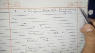 If A+B=π/4 : prove that: (cotA.cotB-1)/(cotA+cotB)=1