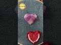 Hand Embroidery: Heart.Amazing Embroidery Stitches For Beginners /Guide to Sewing. #shorts