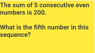 The sum of 5 consecutive even numbers is 200. What is the fifth number in this sequence?