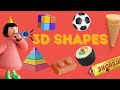 Learn 3D Shapes and Attributes: Faces, Vertices and Edges | Kids geometry