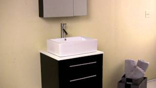 Fresca Modella Espresso Modern Bathroom Vanity w/ Ceramic Sink \u0026 Medicine Cabinet - FVN6185ES