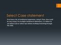 Lecture on Select Case statement in visual basic(decision structure)