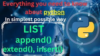 List addition methods append(), extend(), insert() | #append #extended #insert #pythonprogramming