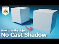 Blender tutorial to make object not cast shadow for Eevee and Cycles
