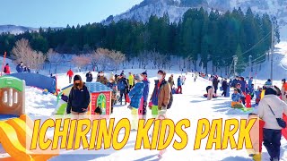 MAIN SALJU DI KIDS PARK JEPANG | ICHIRINO SKI RESORT KIDS PARK JAPAN | 一里野スキー場キッズパーク