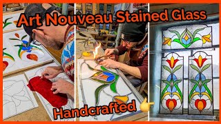 Super Colourful Art Nouveau Stained Glass Window Making