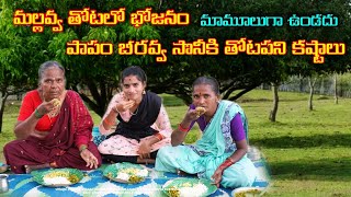 మల్లవ్వ తోటలో భోజనం mallavva sony beravva vlogs village comedy village cooking traditional recipes