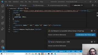 Javascript & jQuery Project to Remove Duplicate or Repeating Strings From Textarea in Browser