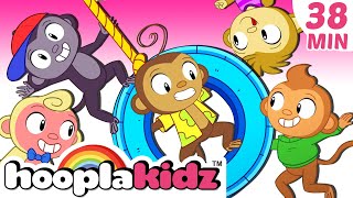 Five Little Monkeys Jumping On The Bed and more | HooplaKidz Official Kids Songs Series - Ep14