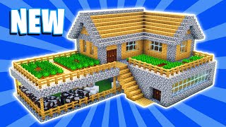 Minecraft House Tutorial : (#24) Large Wooden Survival House (How to Build)