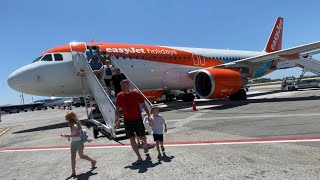 Manchester to Kos Easyjet A320-200 (G-EZOA) Easyjet holidays livery 18.7.23