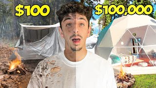I Survived $100 VS $100,000 Ultimate Camping Trip!