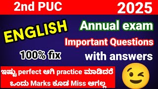 2nd puc english important questions for annual exam 2025