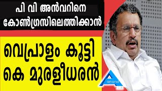 പി വി അൻവറിനെ കോൺഗ്രസിലെത്തിക്കാൻ വെപ്രാളം കൂട്ടി കെ   മുരളീധരൻ....