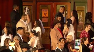 Couples tie the knot on Bexar County Courthouse steps during Valentine's Day marriage ceremonies