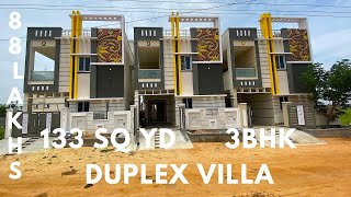 NEW 133 SQ YD WEST FACING 3BHK DUPLEX VILLA FOR SALE 40 FEET ROADS @HYDERABAD 8 KM FROM ECIL