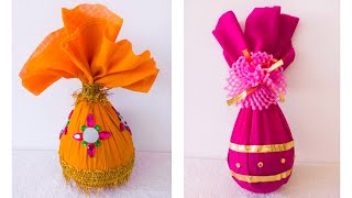 2 DIY VERY EASY COCONUT DECORATION FOR WEDDING/SHAGUN NARIYAL DECORATION/SHREEFAL/NARIYAL PACKING