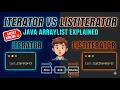 Iterator vs ListIterator in Java | ArrayList Program  #javaforbeginners #java