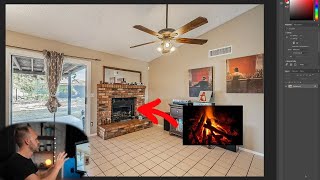 Adding Fire to Fireplace | Real Estate Photography