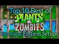 Top 10 Best of Survival Endless Setups | Plants Vs Zombies