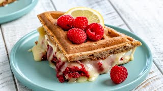 Keto Recipe Raspberry Brie Grilled Waffles