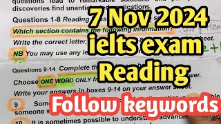 IELTS reading tips and tricks 7Nov 2024 ielts exam Reading answers| IELTS preparation for 9 Band