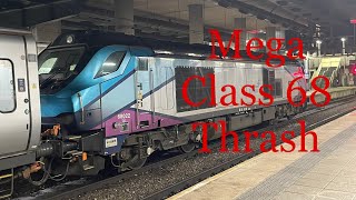 Class 68 THRASH - 68022 Leaving Manchester Victoria - 19/11/2022