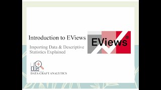 EViews Tutorial for Beginners | Importing Data & Descriptive Statistics Explained