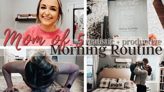 HOMESCHOOLING MOM OF 5 REALISTIC + PRODUCTIVE MORNING ROUTINE ☀️// Healthy Mama Morning Schedule