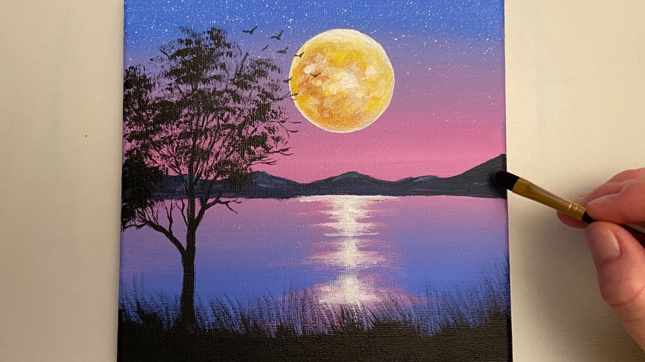 Full Moon Painting Acrylic Painting For Beginners Step By Step Youtube Full Moon Painting Acrylic Painting For Beginners Step By Step Youtube