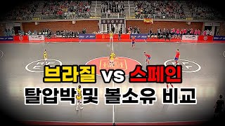 브라질 vs 스페인 풋살경기 탈압박 및 볼소유 플레이