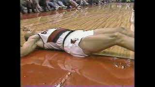 'Sam Bowie Fractures His Right Tibia' Dallas Mavericks vs Portland Trail Blazers (November 7, 1986)