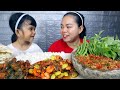 Sambal Udang Balado Extra Petai, Sambal bawang, lalapan #Mukbang