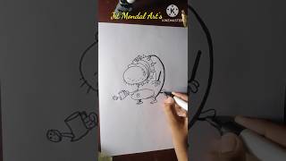 How to draw Bob from Oggy and the cockroaches 👑😃 Bob kaise draw Karen 👑 #viral#youtubeshorts#shorts