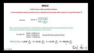 MOLE E NUMERO DI AVOGADRO