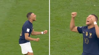 Another angle of Kylian Mbappe's reaction to Harry Kane's missed penalty kick.
