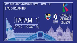 Day2 - tatami1 - WKF Cadet, Junior and U21 World Championships 2024