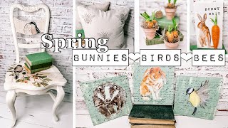 All Things Spring: Bunnies, Birds & Bees - DIY Paint, IOD Stamps & Roycycled Decoupage Paper