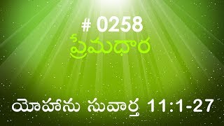 #TTB John యోహాను సువార్త  11:1-27 (#0258) Telugu Bible Study Premadhara