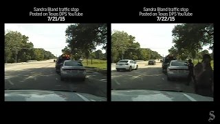 Side-by-side comparison: Sandra Bland arrest dashcam videos