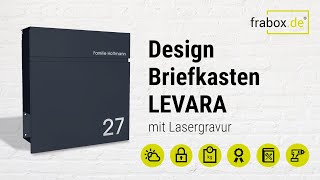 Frabox Wandbriefkasten LEVARA Anthrazitgrau mit Lasergravur