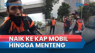 Petugas Dishub DKI Nempel di Kap Mobil, Terseret hingga kawasan Menteng, Pengendara Ogah Berhenti